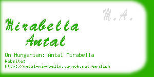 mirabella antal business card